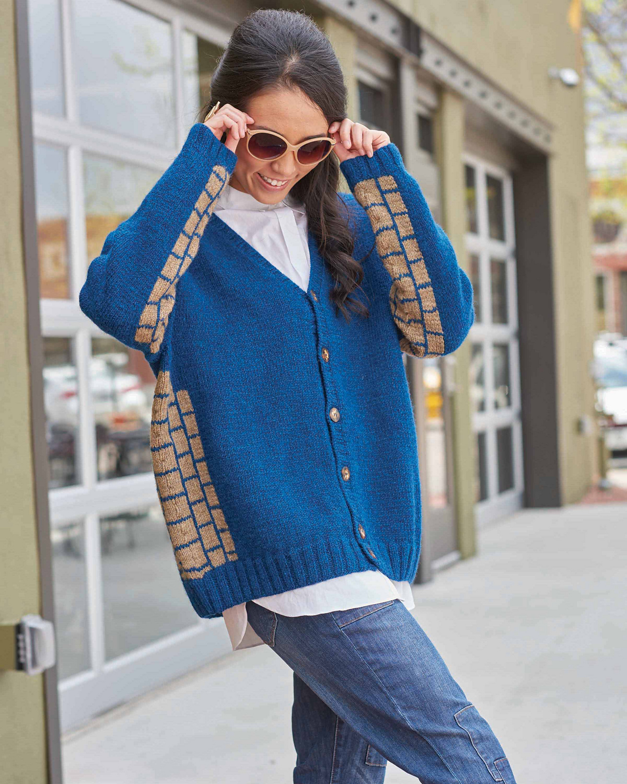 Deco Cardigan pattern from Urban Knit Collection
