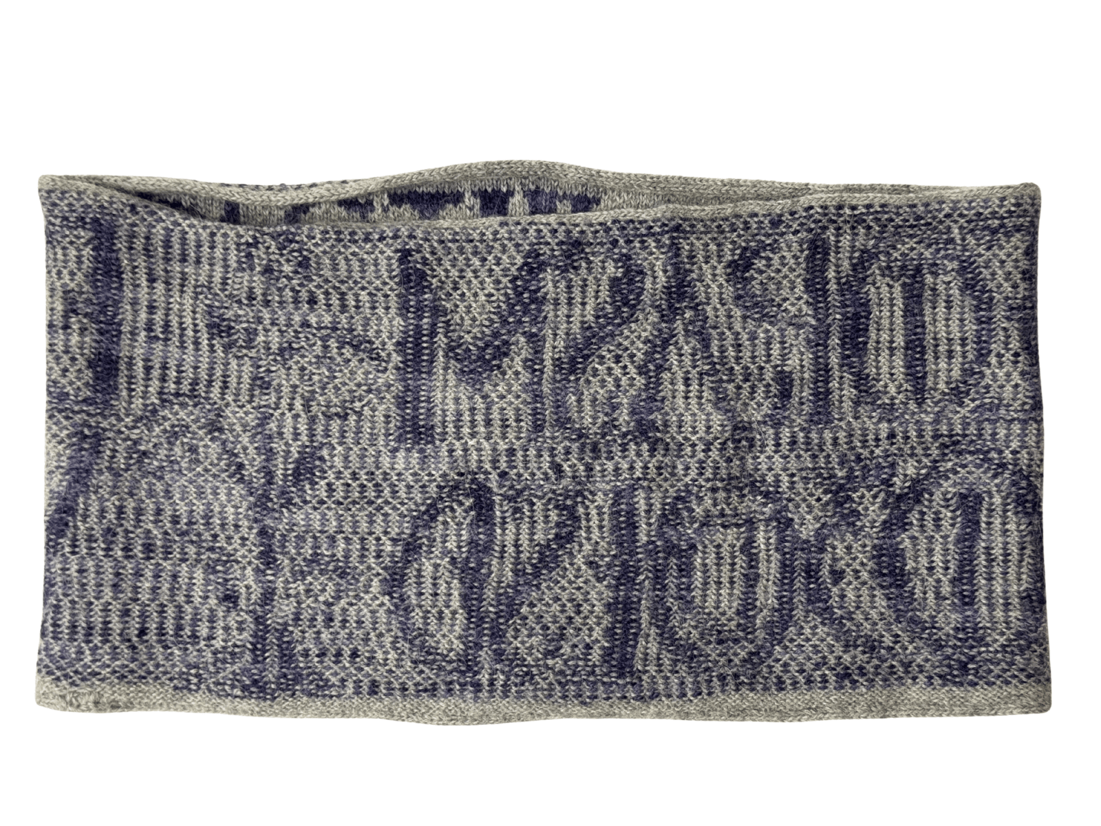 Wrong side of the Hero Cowl, showing locked floats woven into a smooth fabric with no long strands