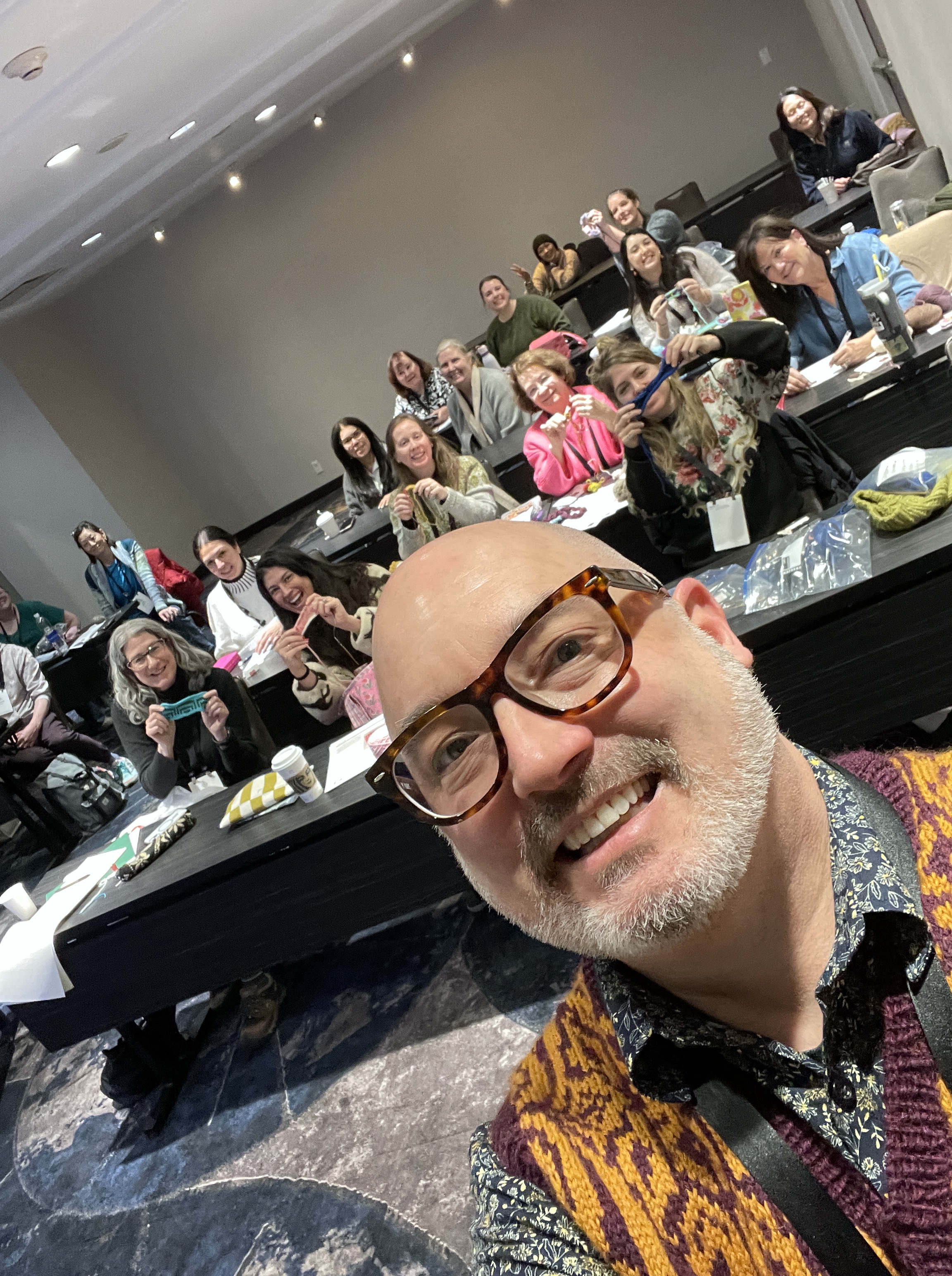 Kyle Kunnecke with a room full of workshop students